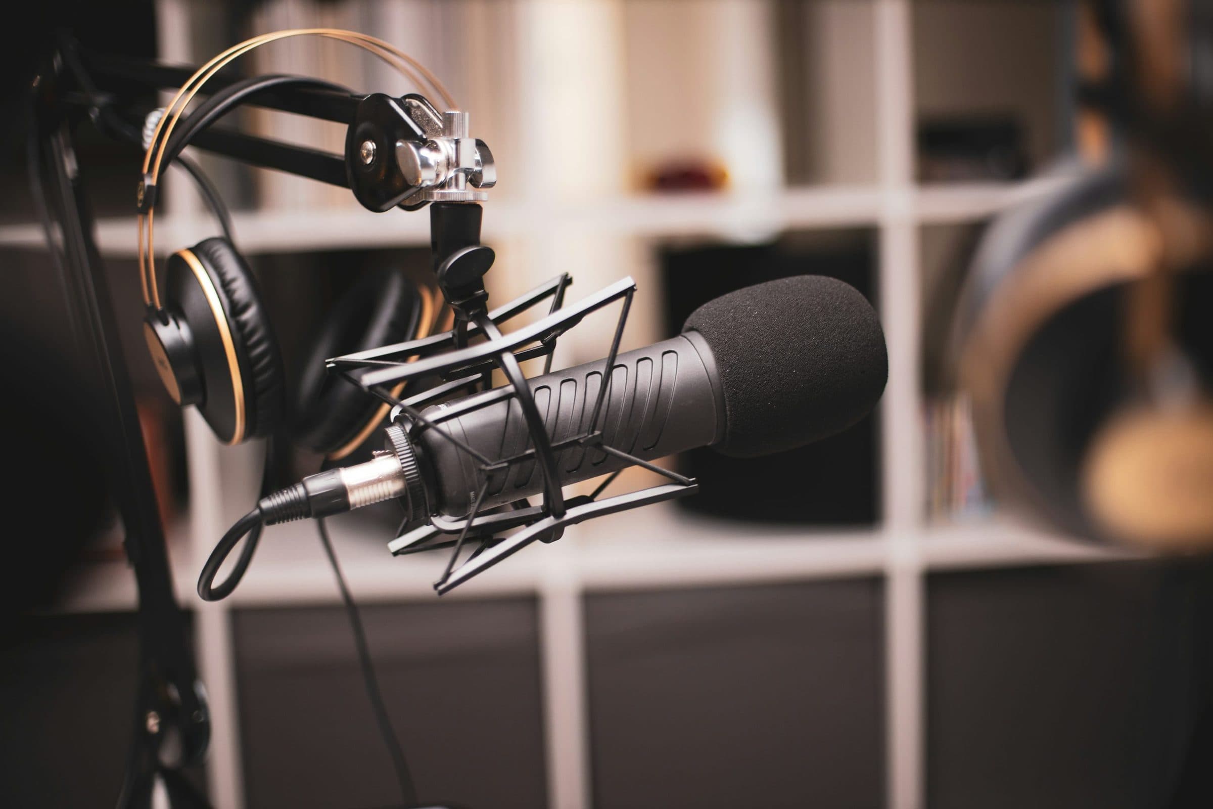 A microphone in a quiet room